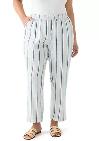 Plus Pull On Linen Pants