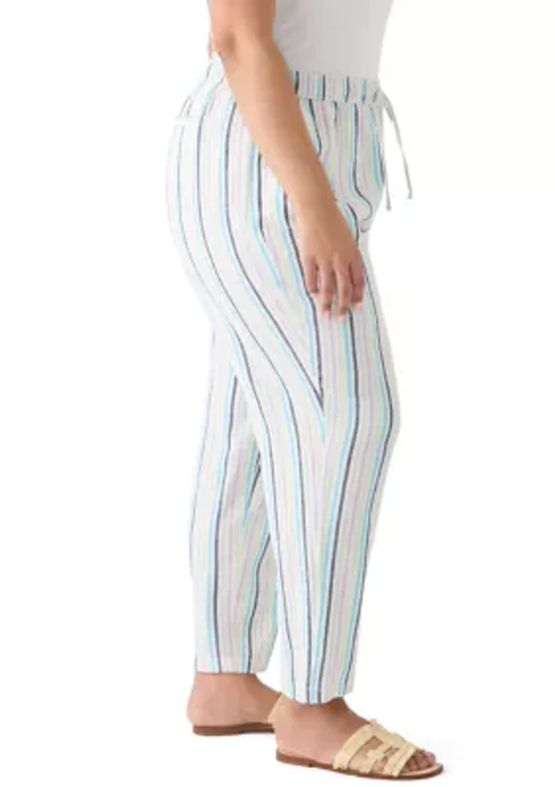 Plus Pull On Linen Pants
