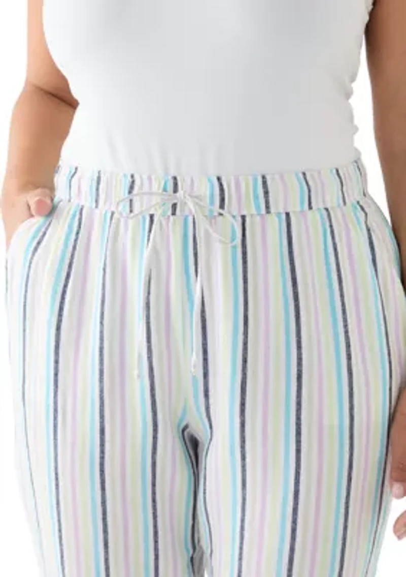 Plus Pull On Linen Pants