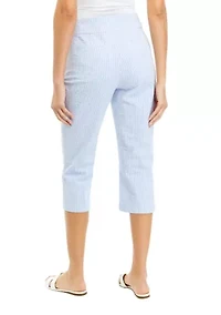 Women's Seersucker Cropped Pants