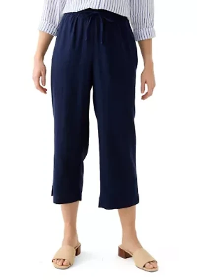 Women's Pull On Linen Crop Pants