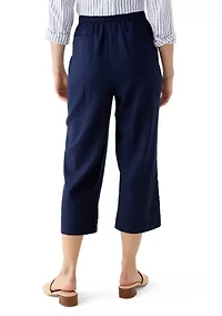 Women's Pull On Linen Crop Pants