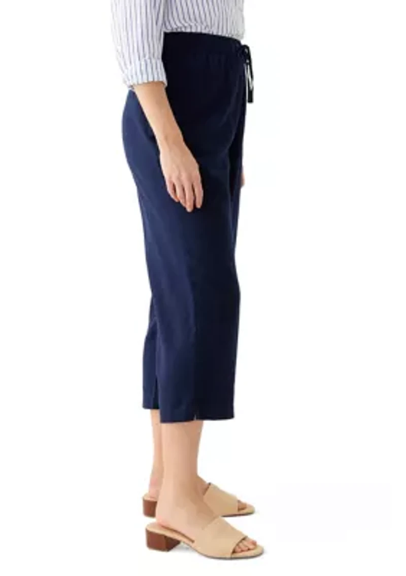 Women's Pull On Linen Crop Pants
