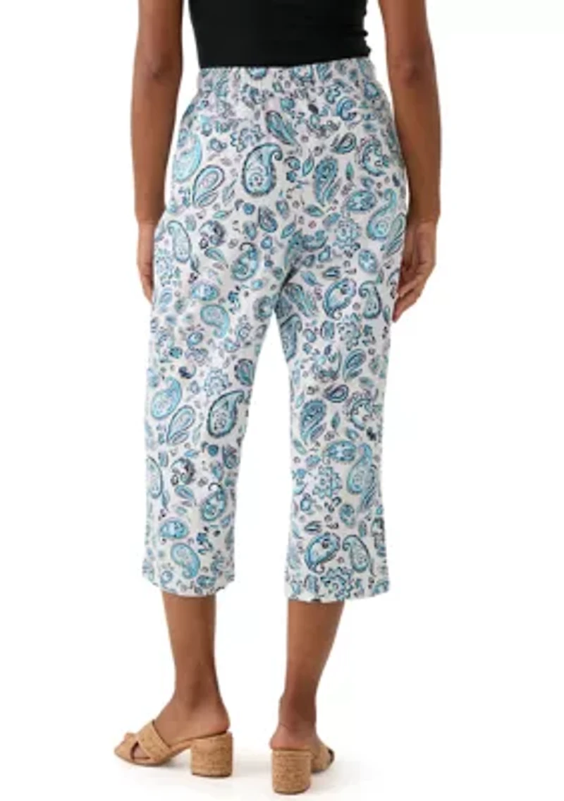 Women's Pull On Linen Crop Pants