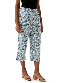 Women's Pull On Linen Crop Pants