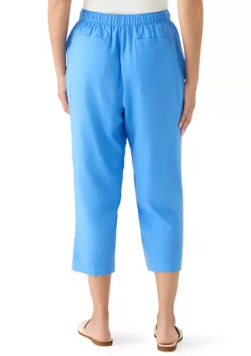 Women's Pull On Linen Cropped Pants
