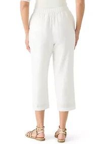 Women's Pull On Linen Cropped Pants