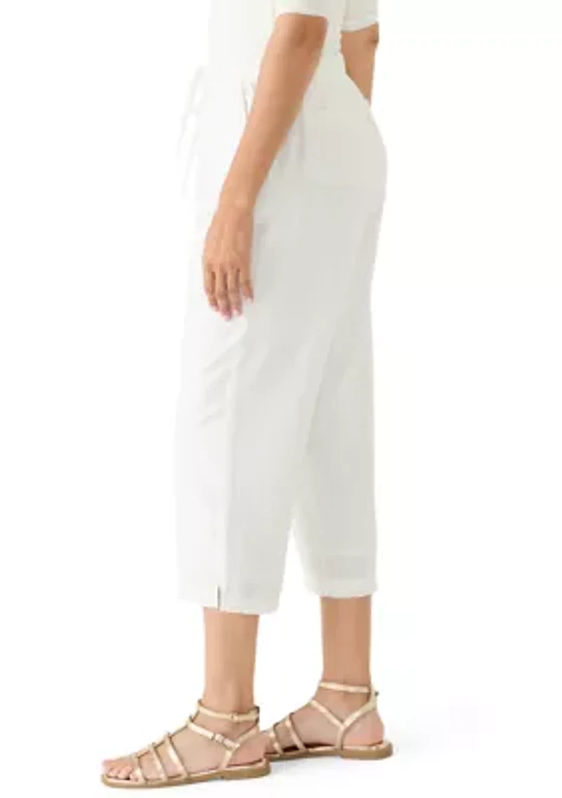 Women's Pull On Linen Cropped Pants