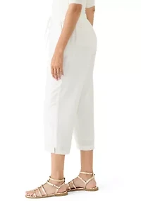 Women's Pull On Linen Cropped Pants