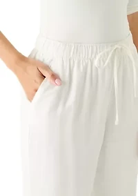 Women's Pull On Linen Cropped Pants