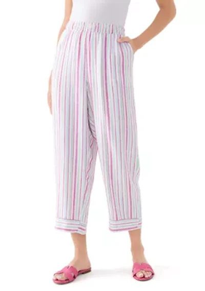 Women's Pull On Linen Blend Cross-Dyed Pants