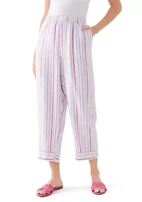 Women's Pull On Linen Blend Cross-Dyed Pants