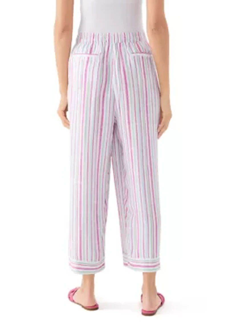 Women's Pull On Linen Blend Cross-Dyed Pants