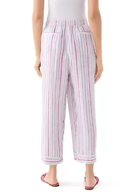 Women's Pull On Linen Blend Cross-Dyed Pants