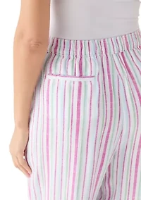 Women's Pull On Linen Blend Cross-Dyed Pants