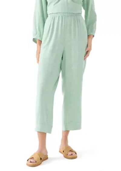 Women's Pull On Linen Blend Cross-Dyed Pants