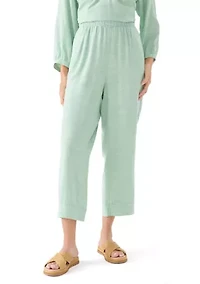 Women's Pull On Linen Blend Cross-Dyed Pants