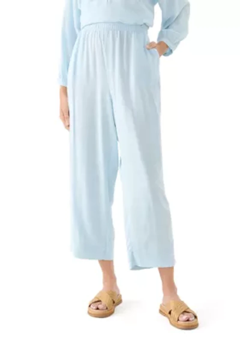 Women's Pull On Linen Blend Cross-Dyed Pants