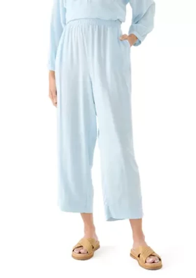 Women's Pull On Linen Blend Cross-Dyed Pants