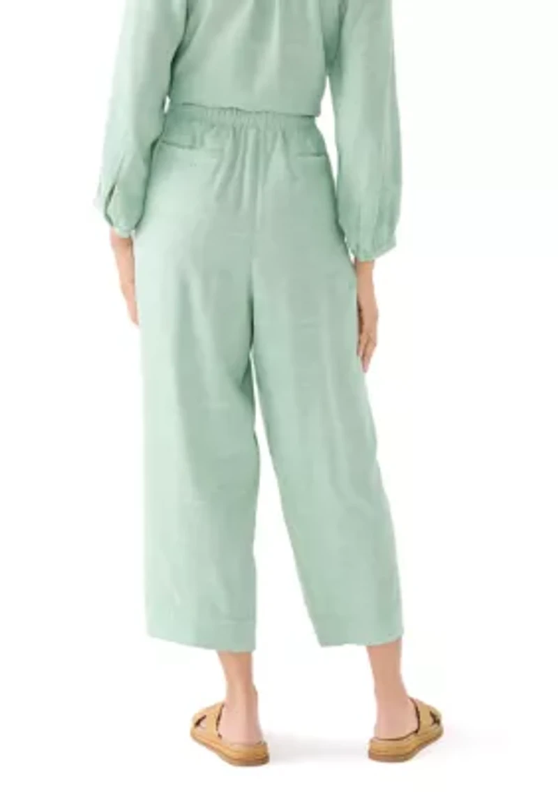 Women's Pull On Linen Blend Cross-Dyed Pants