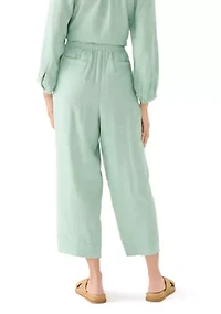 Women's Pull On Linen Blend Cross-Dyed Pants