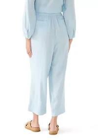 Women's Pull On Linen Blend Cross-Dyed Pants