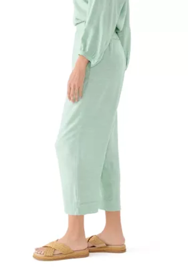 Women's Pull On Linen Blend Cross-Dyed Pants