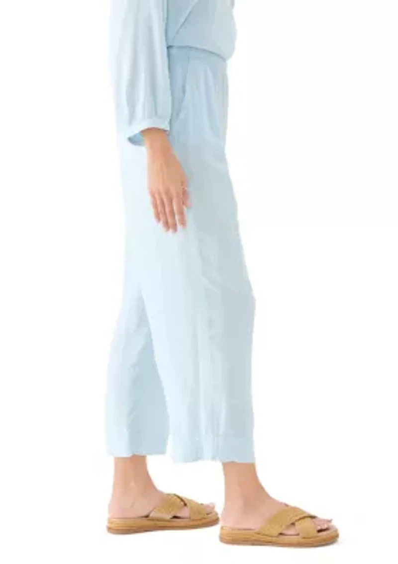 Women's Pull On Linen Blend Cross-Dyed Pants