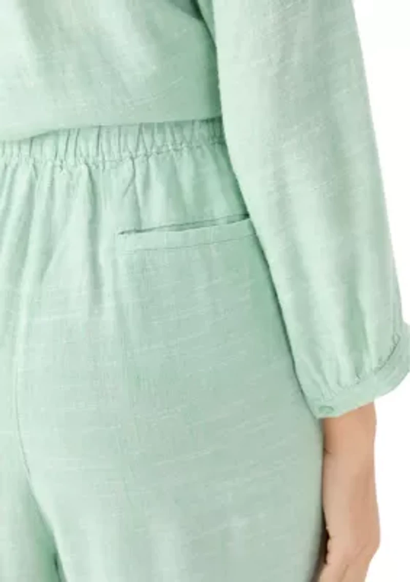 Women's Pull On Linen Blend Cross-Dyed Pants