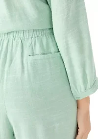 Women's Pull On Linen Blend Cross-Dyed Pants
