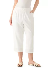 Petite Linen Cropped Pants