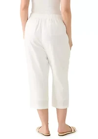 Petite Linen Cropped Pants