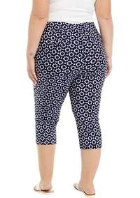 Plus Printed Capri Pants