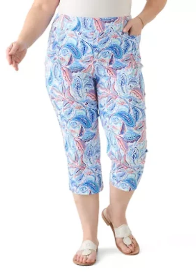 Plus Lighthouse Scenic Straight Leg Capri Pants