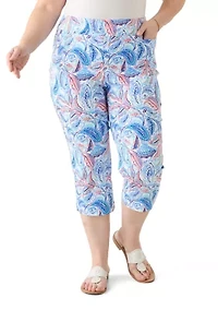 Plus Lighthouse Scenic Straight Leg Capri Pants