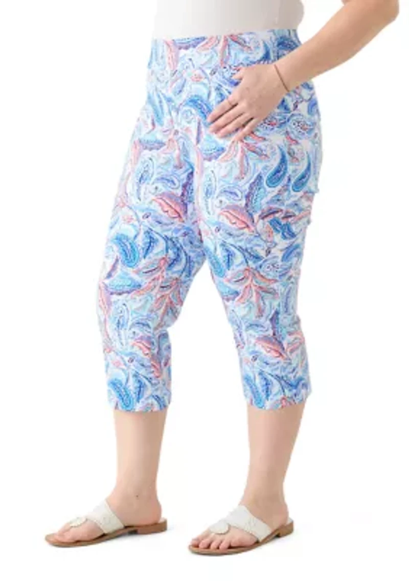Plus Lighthouse Scenic Straight Leg Capri Pants