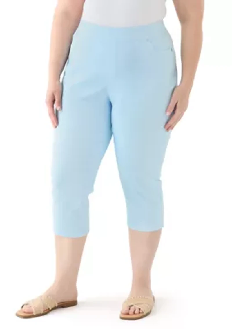 Plus Cotton Blend Capri Pants