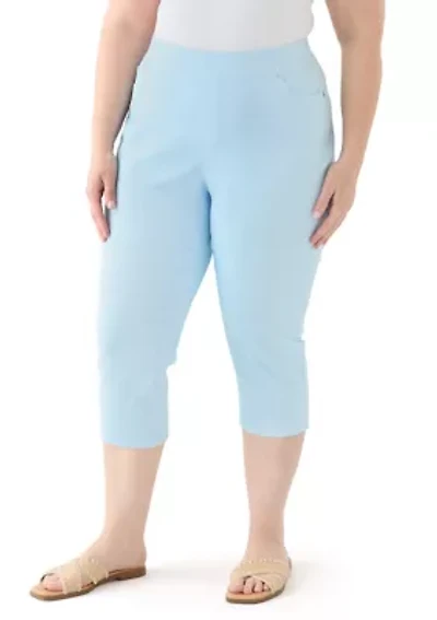 Plus Cotton Blend Capri Pants