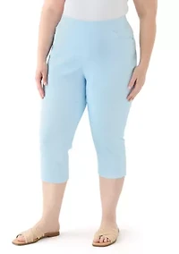 Plus Cotton Blend Capri Pants