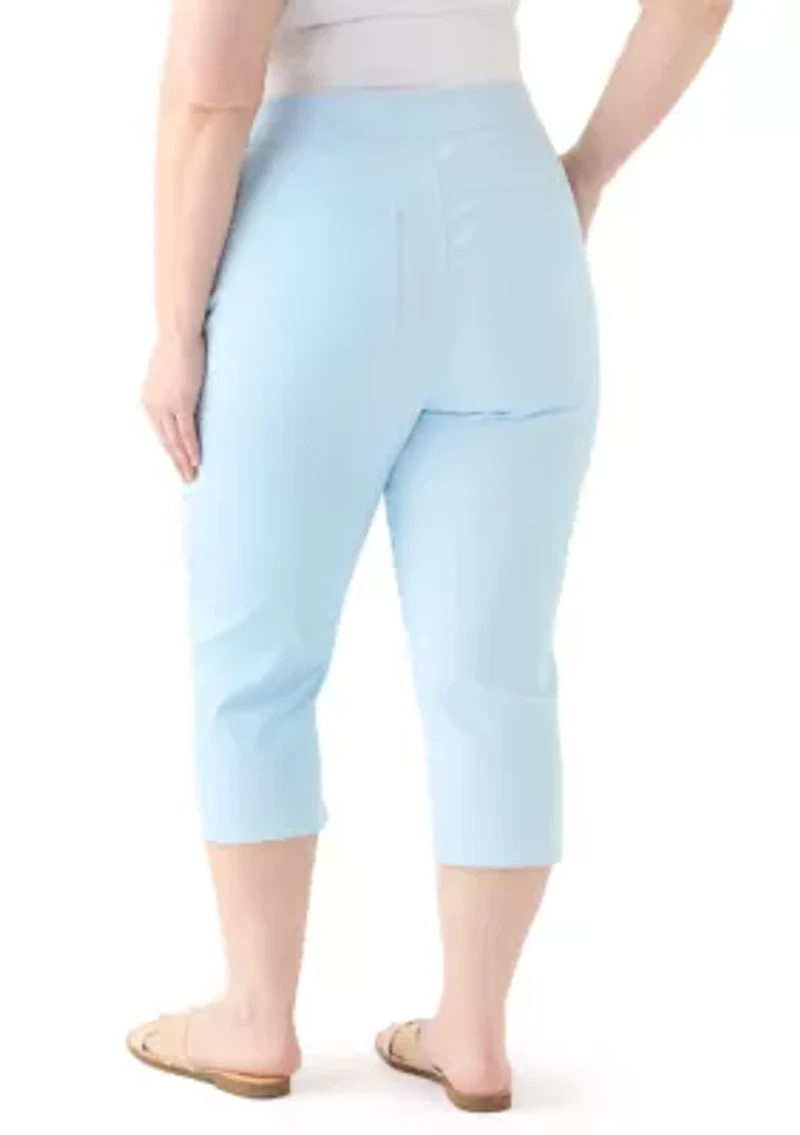 Plus Cotton Blend Capri Pants