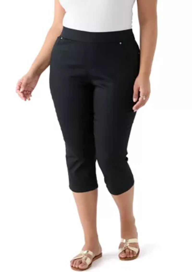 Plus Cotton Blend Capri Pants