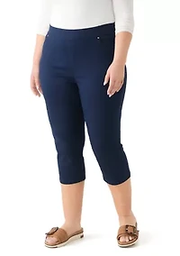 Plus Cotton Blend Capri Pants