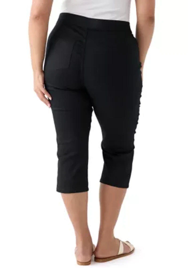 Plus Cotton Blend Capri Pants