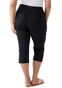 Plus Cotton Blend Capri Pants
