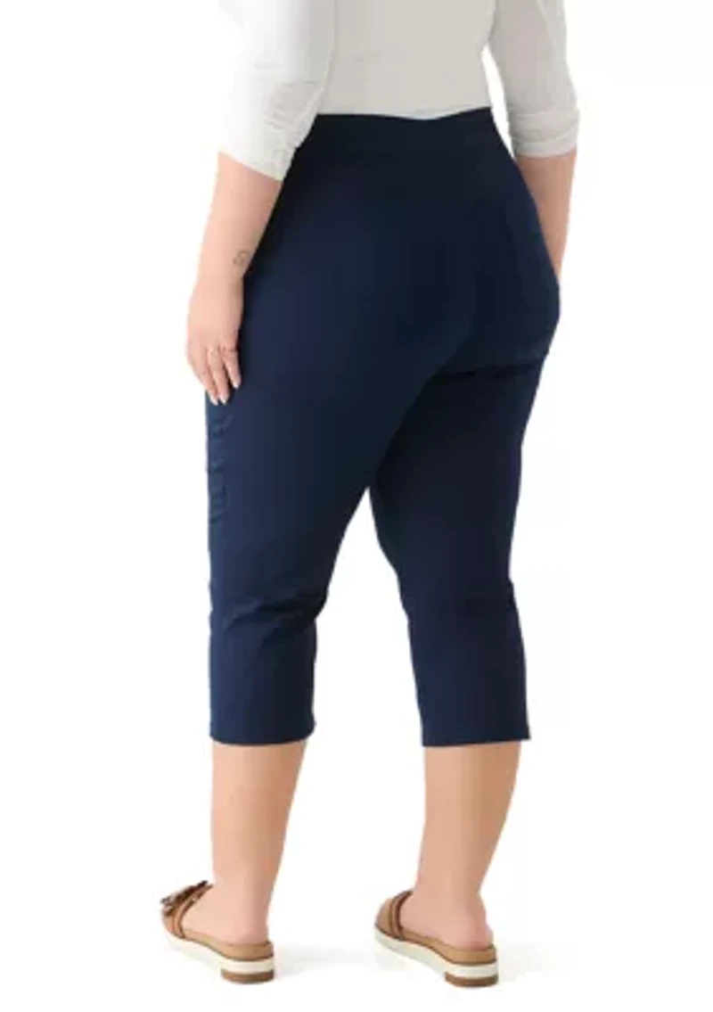 Plus Cotton Blend Capri Pants