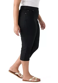 Plus Cotton Blend Capri Pants