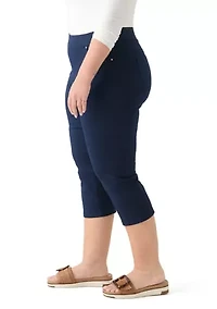 Plus Cotton Blend Capri Pants