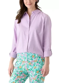 Women's Roll Tab Linen Button Down Shirt