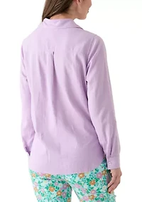 Women's Roll Tab Linen Button Down Shirt