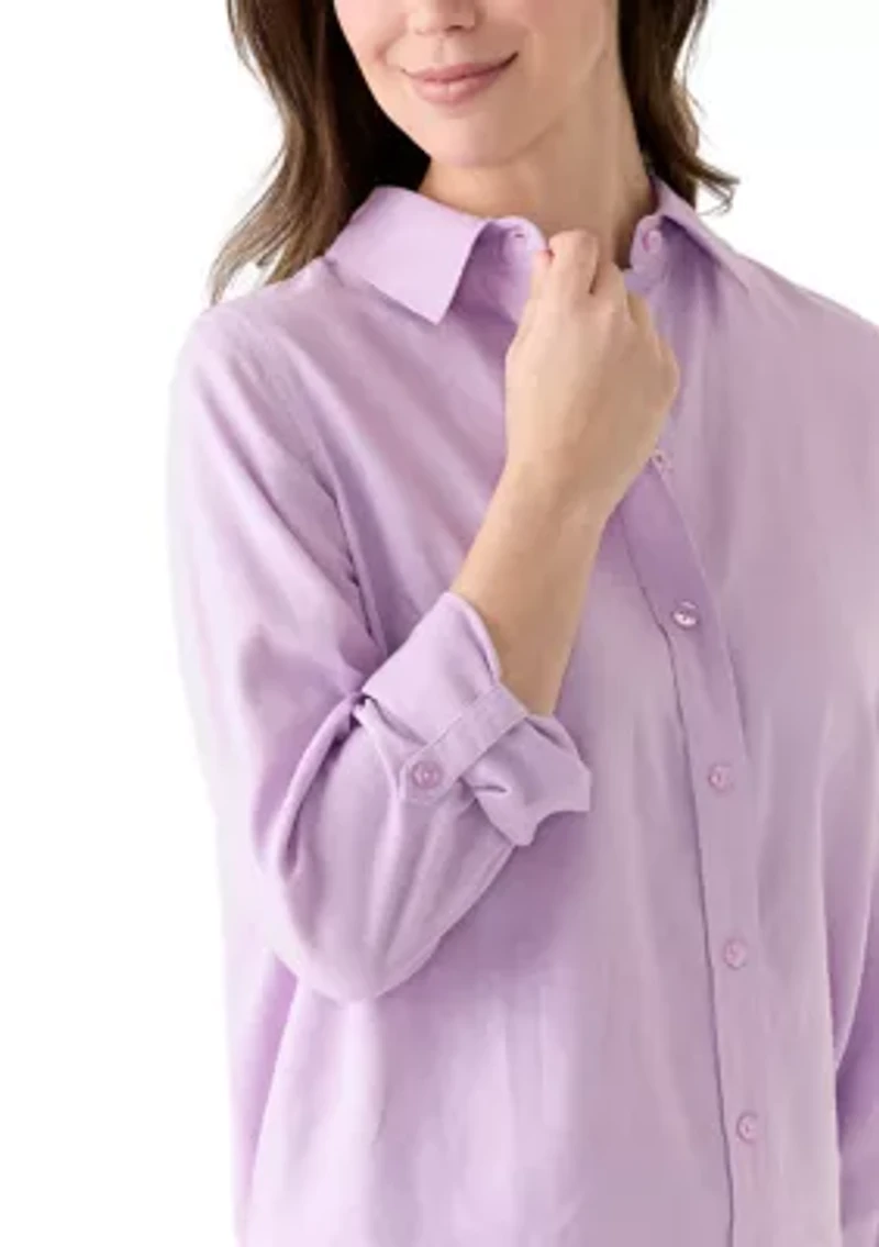 Women's Roll Tab Linen Button Down Shirt